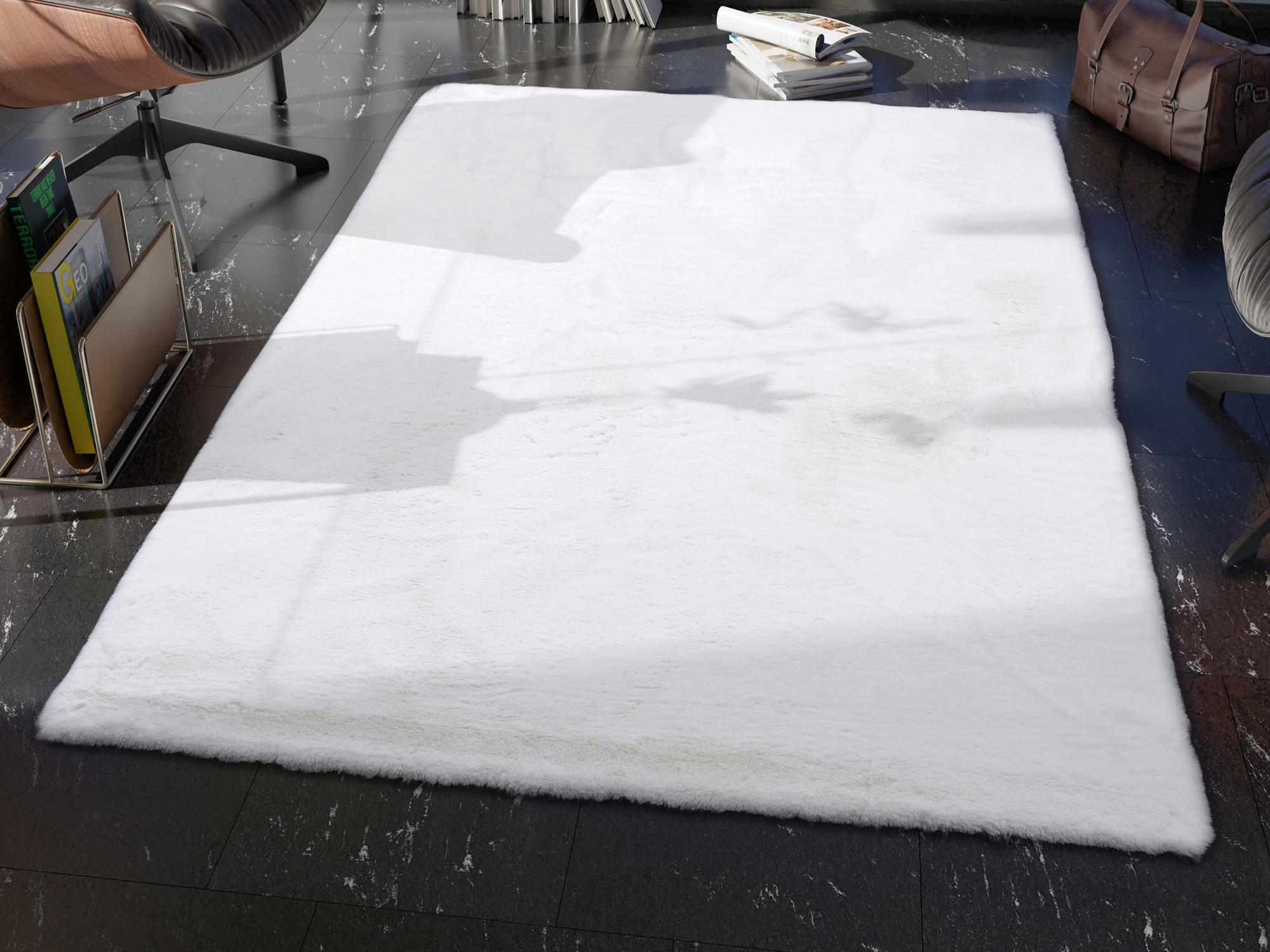 HOCHFLORTEPPICH 67/130 cm Silky Haven Creme, Weiß  - Creme/Weiß, Basics, Textil (67/130cm) - Novel