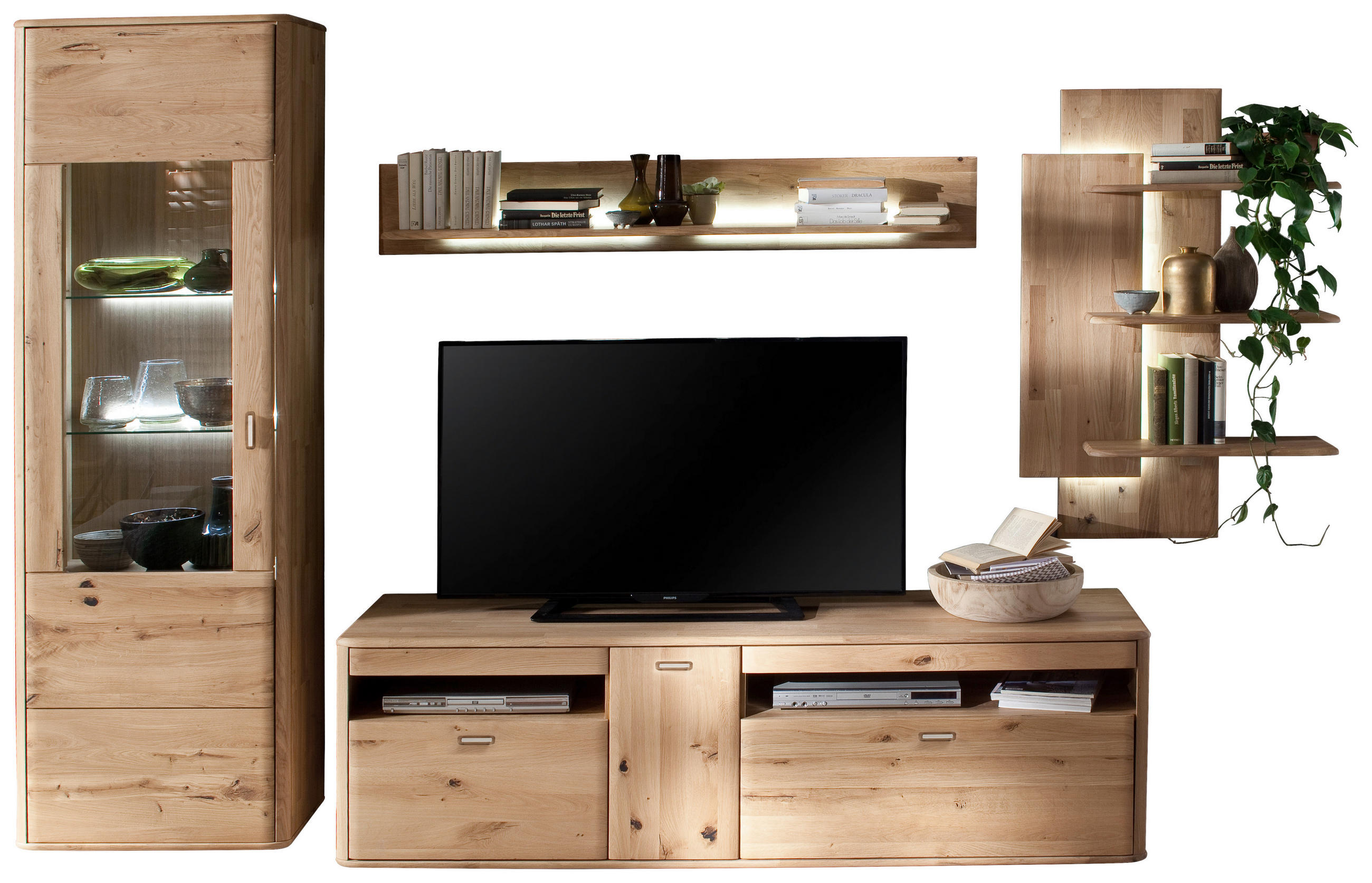 HYLLKOMBINATION i ekfärgad 310/208/50 cm - ekfärgad, Design, metall/trä (310/208/50cm) - Livetastic
