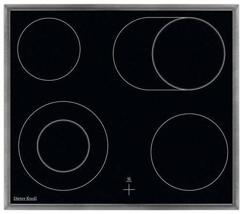 Plită vitroceramică - culoare inox/negru, Basics, sticlă/metal (57,6/3,8/50,6cm) - Dieter Knoll