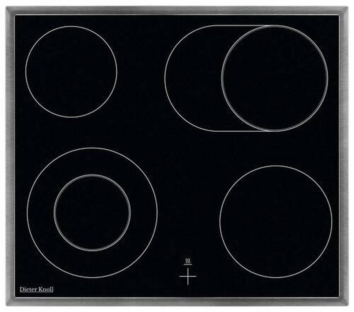 Plită vitroceramică - culoare inox/negru, Basics, sticlă/metal (57,6/3,8/50,6cm) - Dieter Knoll