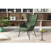 OHRENSESSEL Webstoff Grün  - Schwarz/Grün, Design, Textil/Metall (76/108/80cm) - MID.YOU