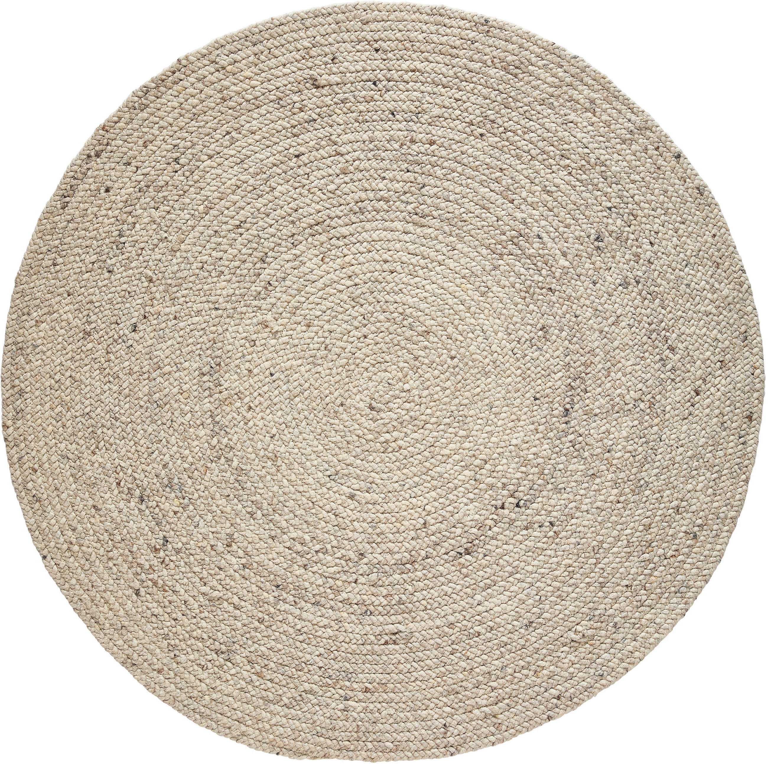 HANDWEBTEPPICH 120 cm Schwarz, Beige rund  - Beige/Schwarz, Basics, Textil (120cm) - Linea Natura