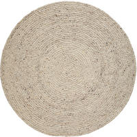 HANDWEBTEPPICH 120 cm Schwarz, Beige rund  - Beige/Schwarz, Basics, Textil (120cm) - Linea Natura