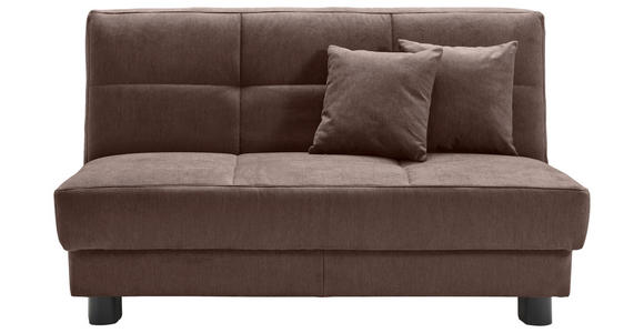 SCHLAFSOFA Mikrovelours Dunkelbraun  - Dunkelbraun/Schwarz, KONVENTIONELL, Textil/Metall (145/85/100cm) - Carryhome