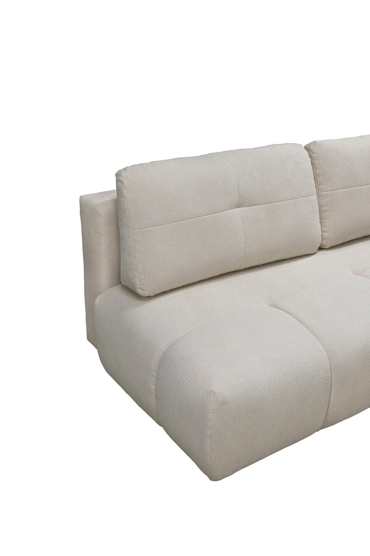 SCHLAFSOFA Struktur Creme  - Creme/Schwarz, Design, Textil (208/92/104cm) - MID.YOU