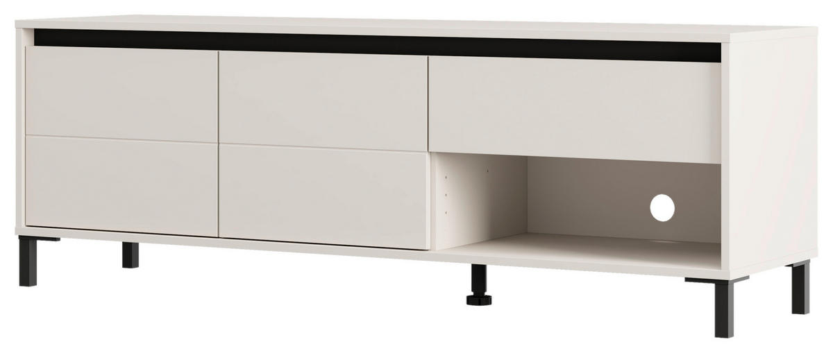 LOWBOARD  in 150,5/52/40 cm  - Kaschmir/Schwarz, Basics, Holzwerkstoff/Kunststoff (150,5/52/40cm) - Carryhome