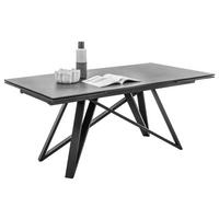 ESSTISCH in Metall, Glas, Keramik 180/95/75 cm  - Anthrazit/Schwarz, Design, Glas/Keramik (180/95/75cm) - MID.YOU