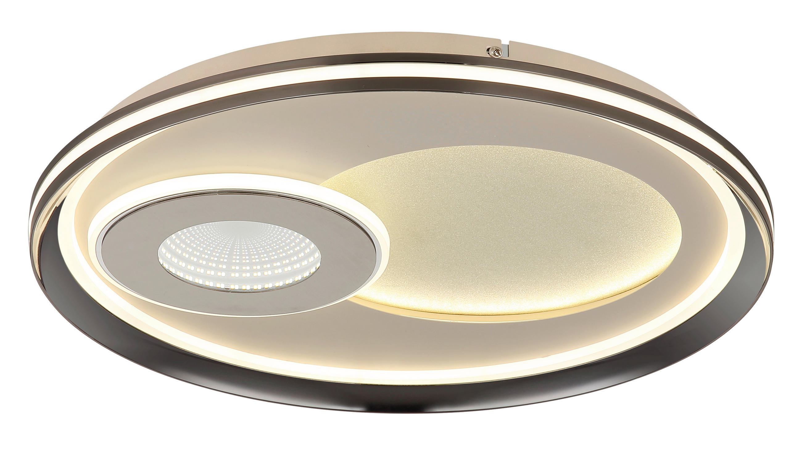 LED-DECKENLEUCHTE Juta 50/5,5 cm  - Sandfarben/Champagner, Design, Kunststoff/Metall (50/5,5cm) - Globo