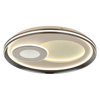 LED-DECKENLEUCHTE Juta 50/5,5 cm  - Sandfarben/Champagner, Design, Kunststoff/Metall (50/5,5cm) - Globo