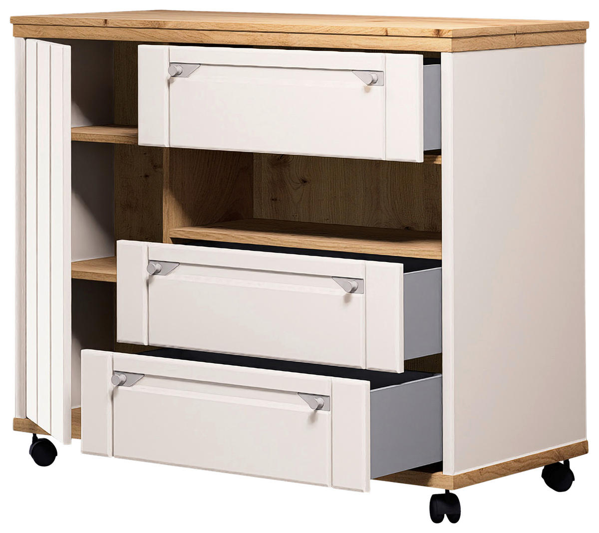 SERVIERWAGEN Kaschmir, Eiche Artisan  - Kaschmir/Eiche Artisan, ROMANTIK / LANDHAUS, Holzwerkstoff/Kunststoff (108/95/56cm) - Landscape