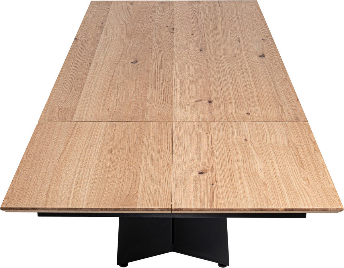 ESSTISCH in Holz, Metall, Holzwerkstoff 190-255/100/76 cm  - Eichefarben/Schwarz, MODERN, Holz/Holzwerkstoff (190-255/100/76cm) - Valdera