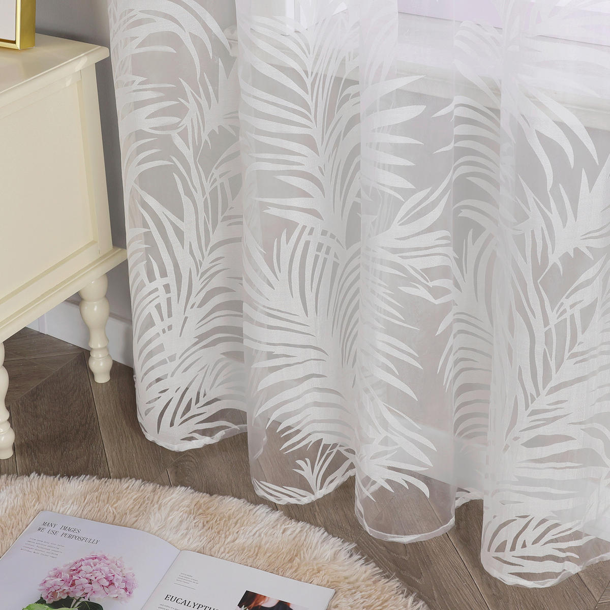 FERTIGVORHANG  transparent  140/175 cm   - Weiß Hochglanz, Basics, Textil (140/175cm) - Joyswahl