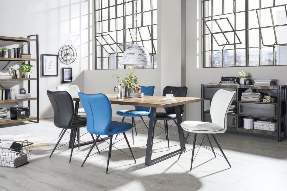 JEDILNA MIZA, masivno indijski rožni les črna, barve indijskega rožnega lesa  - črna/barve indijskega rožnega lesa, Trendi, kovina/les (200/76/100cm) - Carryhome