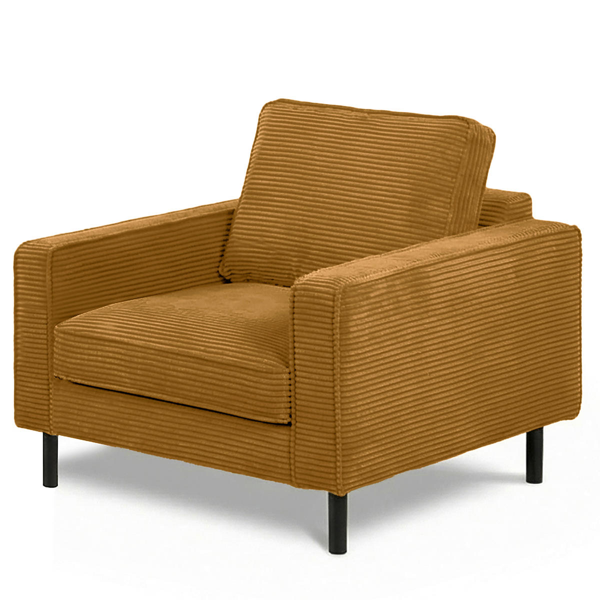 SESSEL Cord Senfgelb  - Senfgelb/Schwarz, Design, Textil/Metall (88/85/92cm) - Livetastic