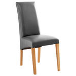 STUHL  in Lederlook Textil  - Buchefarben/Grau, KONVENTIONELL, Holz/Textil (47/102/57cm) - Carryhome