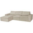 ECKSOFA Naturfarben Chenille - Schwarz/Naturfarben, KONVENTIONELL, Kunststoff/Textil (168/272cm) - Carryhome