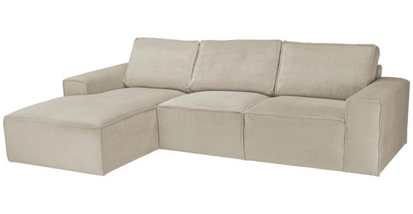 ECKSOFA Naturfarben Chenille - Schwarz/Naturfarben, KONVENTIONELL, Kunststoff/Textil (168/272cm) - Carryhome