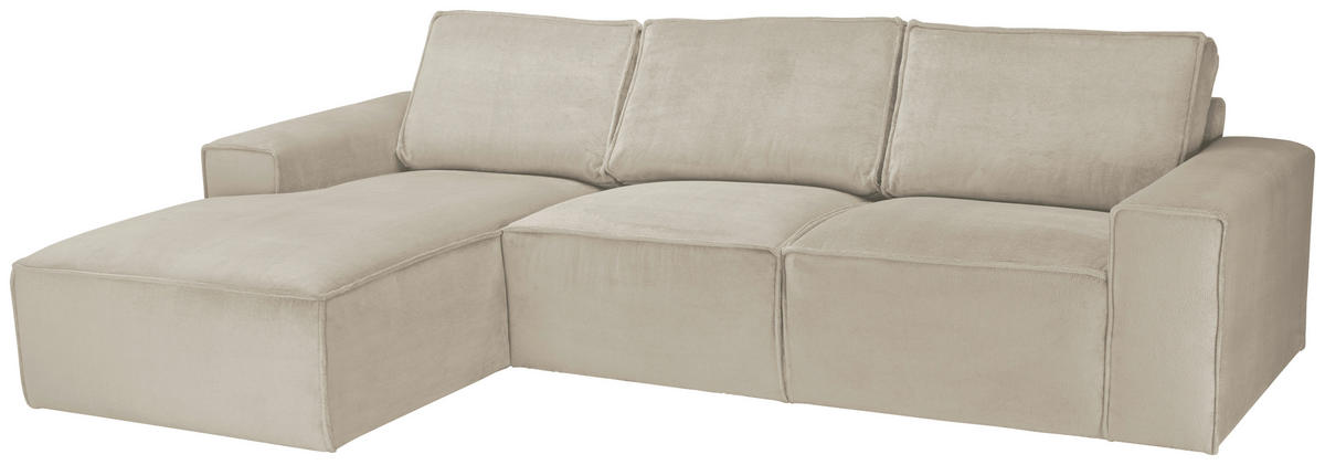 ECKSOFA Naturfarben Chenille  - Schwarz/Naturfarben, KONVENTIONELL, Kunststoff/Textil (168/272cm) - Carryhome