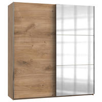 FÜGGESZTETT TOLÓAJTÓS SZEKRÉN deszka tölgy  - krómszínű/deszka tölgy, Modern, faalapú anyag/üveg (150/216/65cm) - MID.YOU