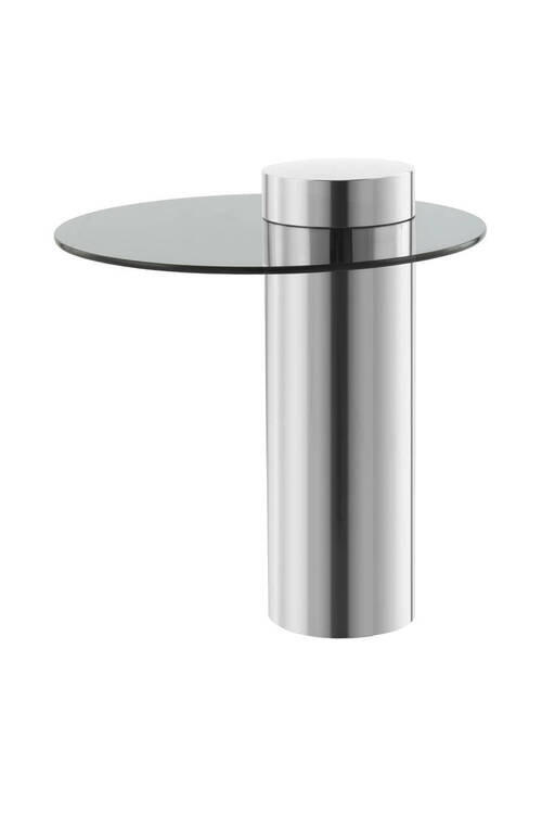 BEISTELLTISCH in Metall, Glas 46/46/52 cm  - Silberfarben/Grau, Modern, Glas/Metall (46/46/52cm) - Kayoom