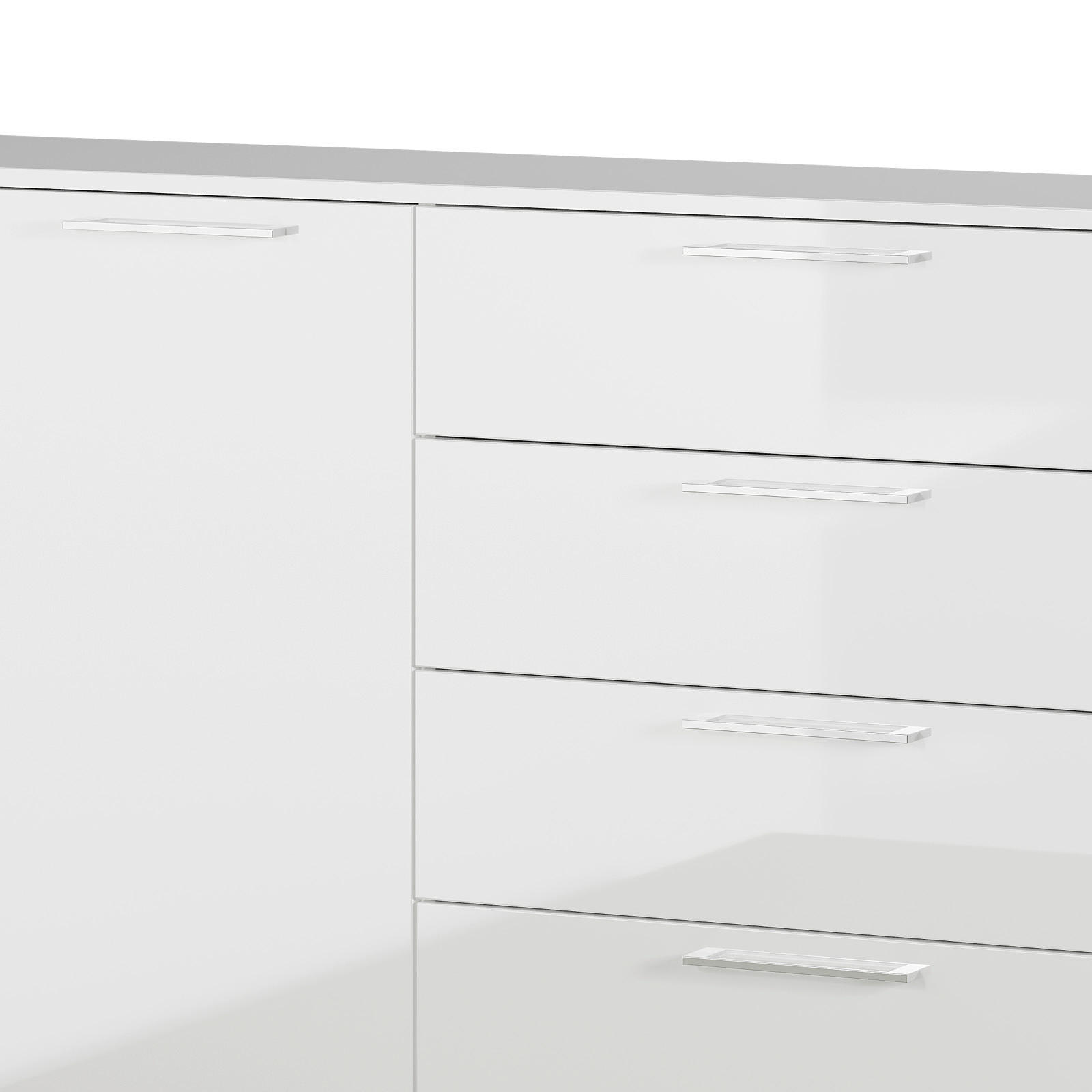 KOMMODE 135/107/40 cm  - Chromfarben/Schwarz, MODERN, Holzwerkstoff/Kunststoff (135/107/40cm) - Germania