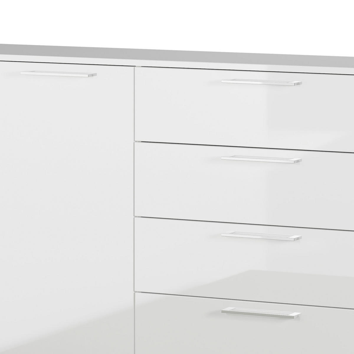 SIDEBOARD  in 186/107/40 cm  - Chromfarben/Schwarz, MODERN, Holzwerkstoff/Kunststoff (186/107/40cm) - Germania