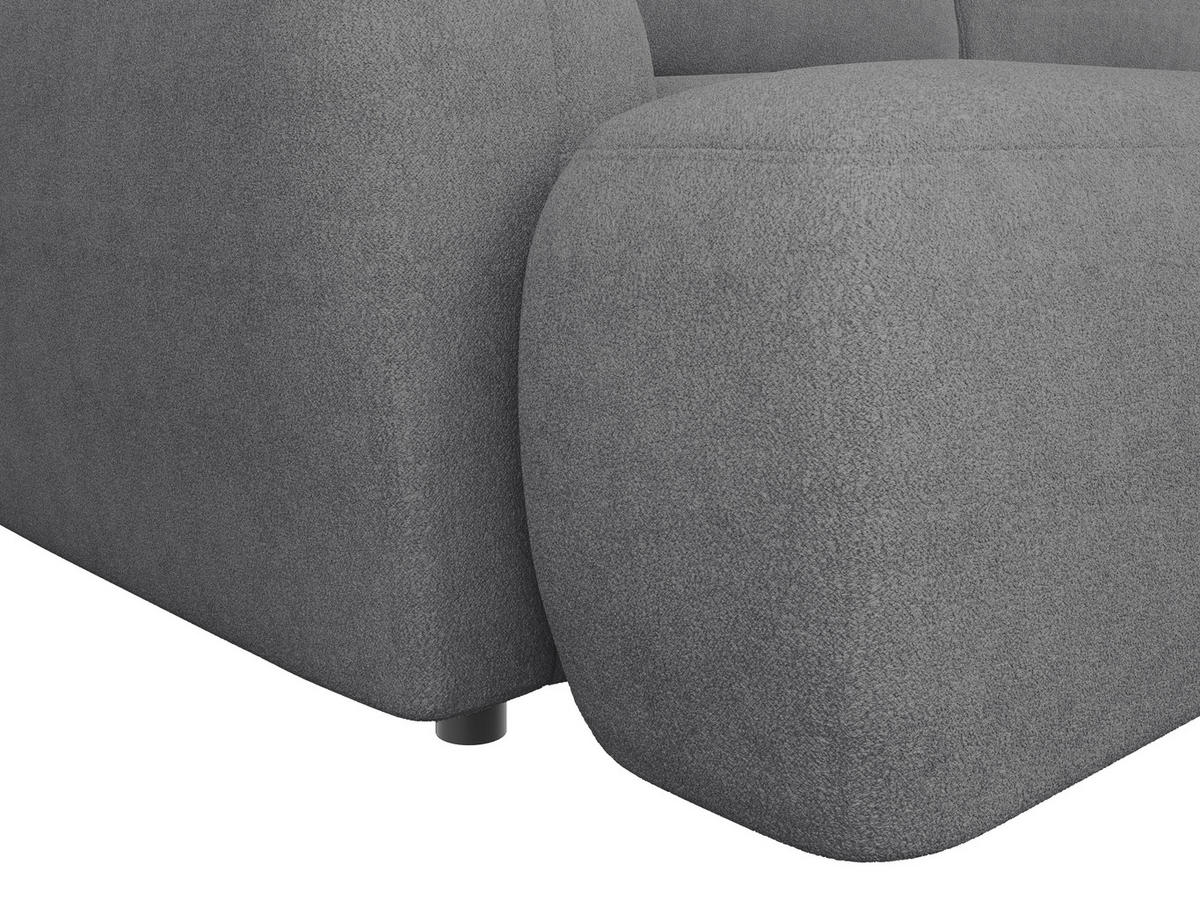 ECKSOFA Sevilla Plus in Bouclé Dunkelgrau  275/175 cm  - Dunkelgrau/Schwarz, Design, Kunststoff/Textil (275/175cm) - MID.YOU