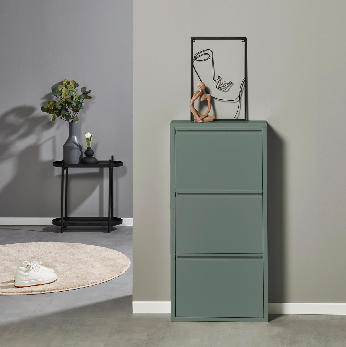 SCHUHKIPPER  in 51/104/16 cm  - Salbeigrün, MODERN, Metall (51/104/16cm) - Boxxx