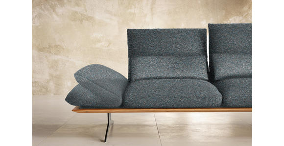 ECKSOFA in Flachgewebe Blaugrau  - Blaugrau/Schwarz, Design, Holz/Textil (314/159cm) - Dieter Knoll