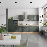 KÜCHENBLOCK 360 cm   in Eichefarben, Dunkelgrün  - Dunkelgrün/Eichefarben, MODERN, Holzwerkstoff/Metall (360cm) - Nobilia