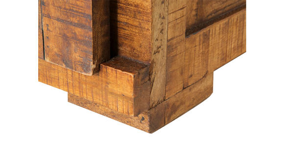 VITRINE  in massiv Mangoholz Naturfarben, Schwarz  - Schwarz/Naturfarben, KONVENTIONELL, Glas/Holz (100/190/45cm) - Landscape