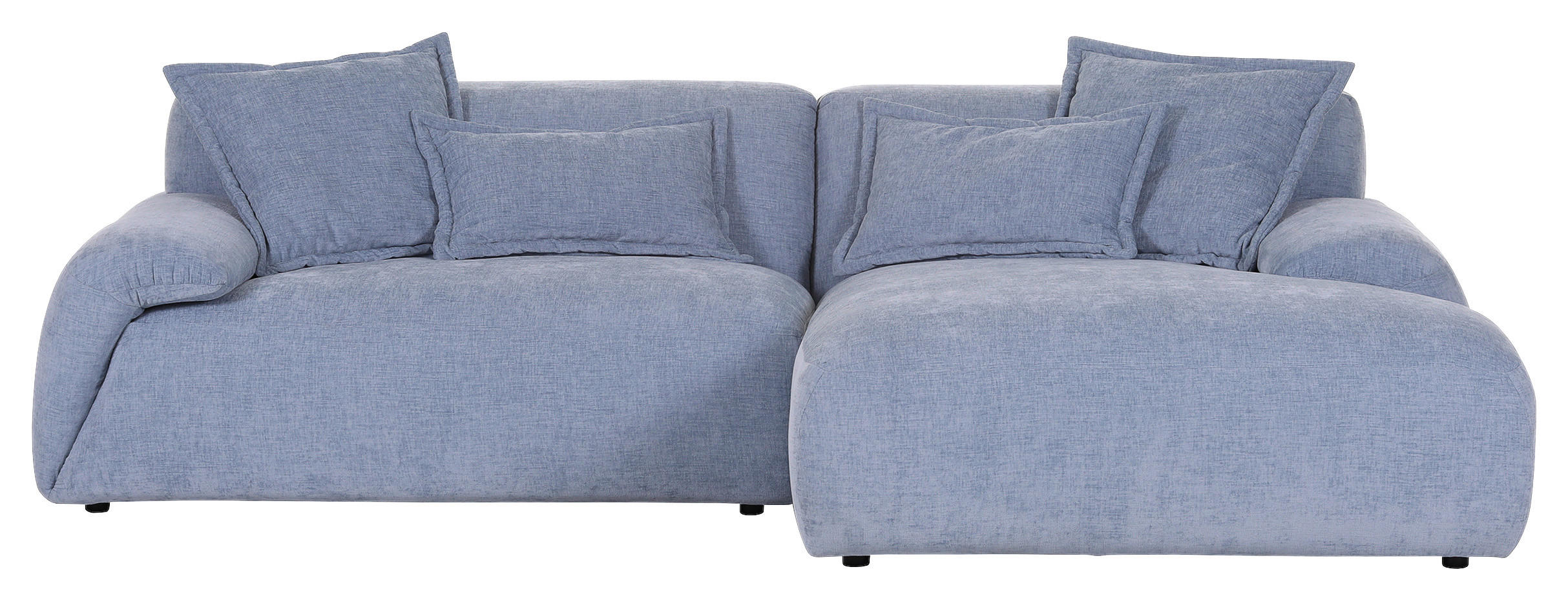 ECKSOFA in Flachgewebe Blau  274/174 cm  - Blau/Schwarz, KONVENTIONELL, Kunststoff/Textil (274/174cm) - Carryhome