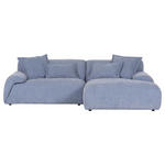 ECKSOFA in Flachgewebe Blau  274/174 cm  - Blau/Schwarz, KONVENTIONELL, Kunststoff/Textil (274/174cm) - Carryhome