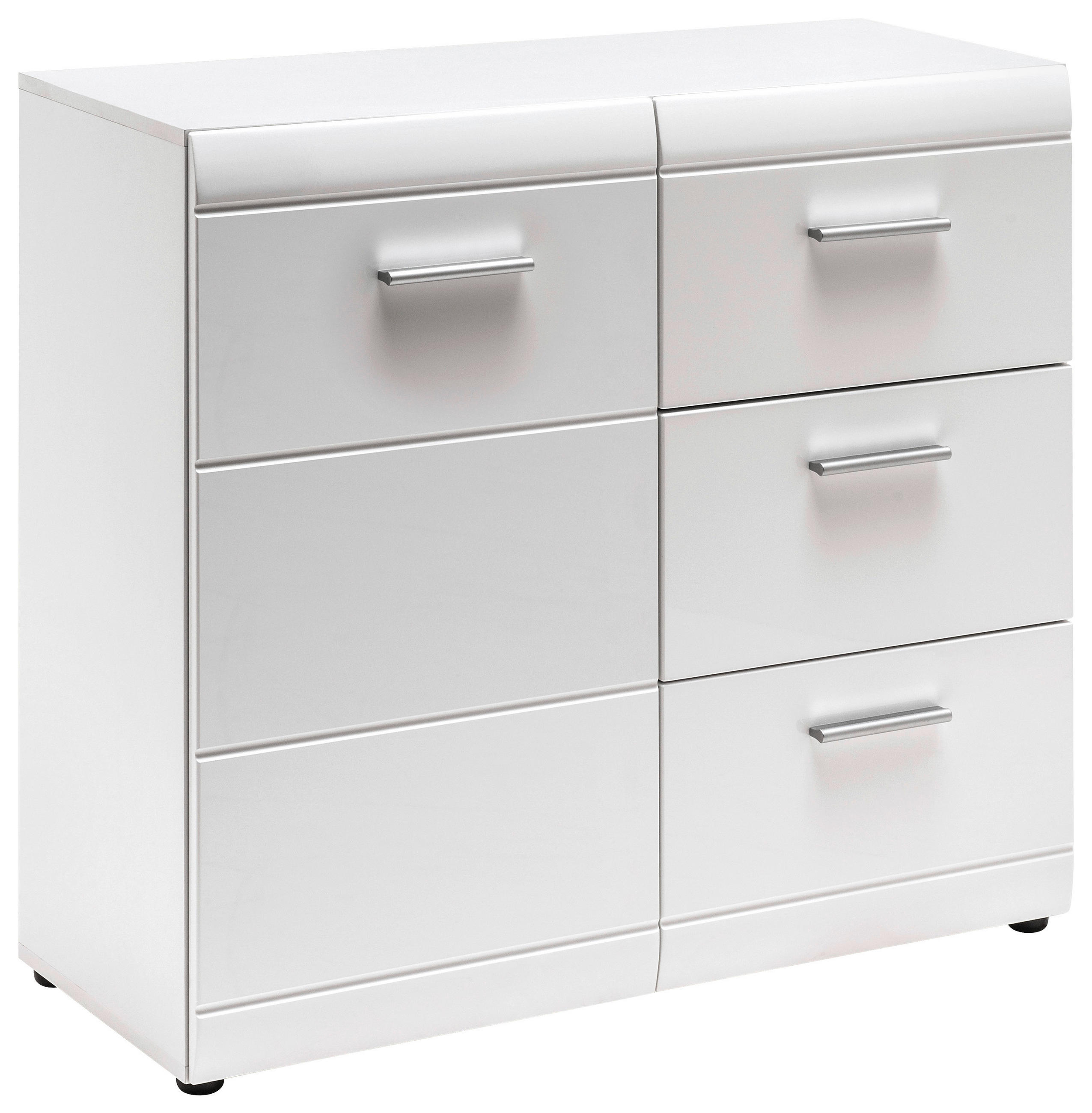 KOMODA   96/86/40 cm   bijela  - bijela/srebrne boje, Design, drvni materijal/plastika (96/86/40cm) - Xora