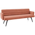 SITZBANK 216/86/68 cm Cord Rostfarben Metall  - Rostfarben/Schwarz, Design, Textil/Metall (216/86/68cm) - Dieter Knoll