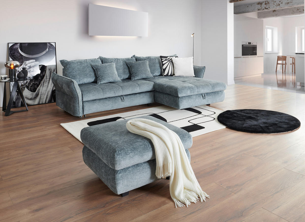 KUTNA GARNITURA tekstil  boje kadulje   - boje kadulje/crna, Konvencionalno, tekstil/plastika (275/180cm) - Stylife