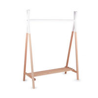 KINDERGARDEROBE  in Buche vollmassiv Wengefarben, Weiß, Naturfarben  - Wengefarben/Weiß, Basics, Holz (137/107/48cm) - Childhome