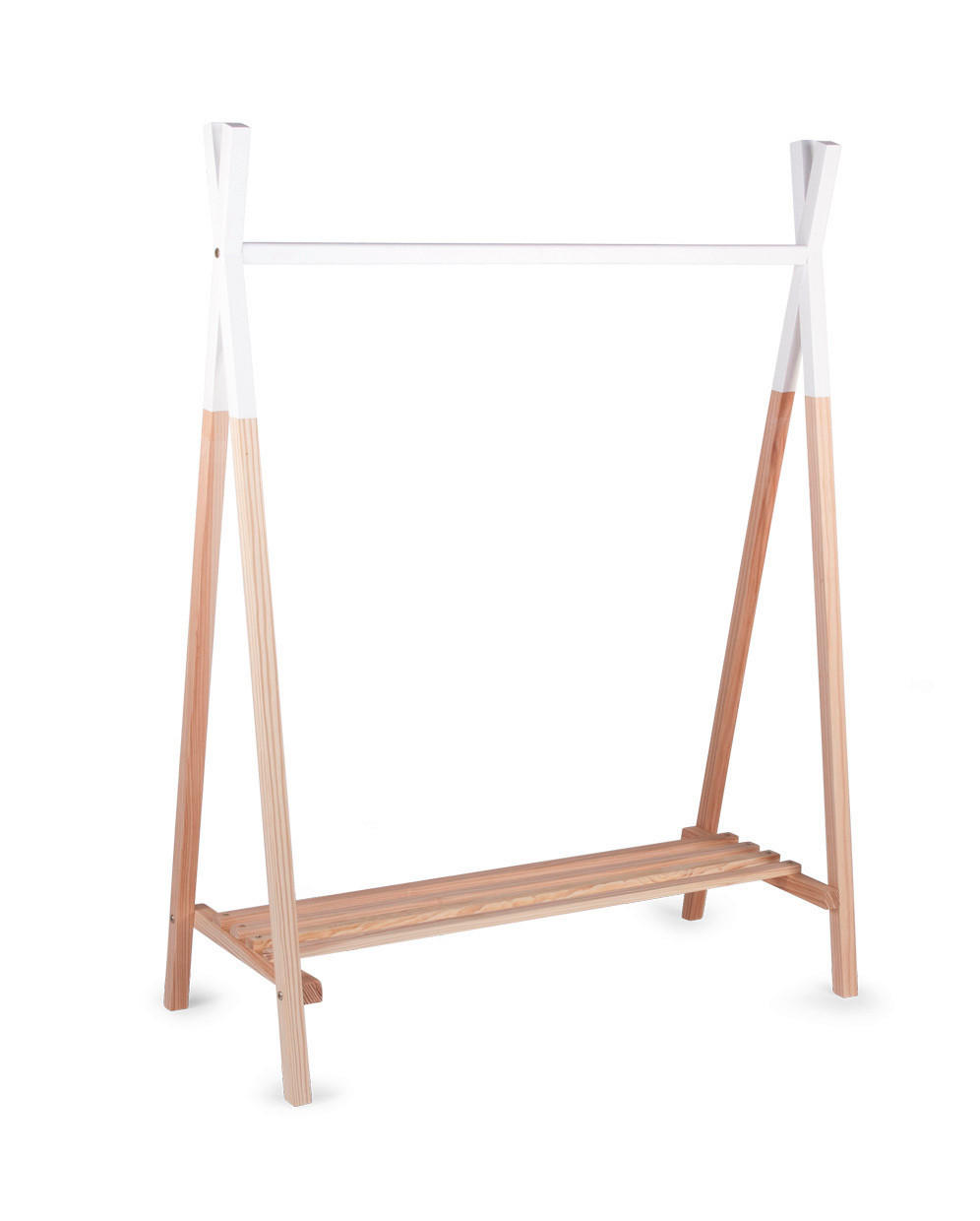 Childhome Kindergarderobe Tipi Natur, Weiß, Wenge 137x107x48 cm