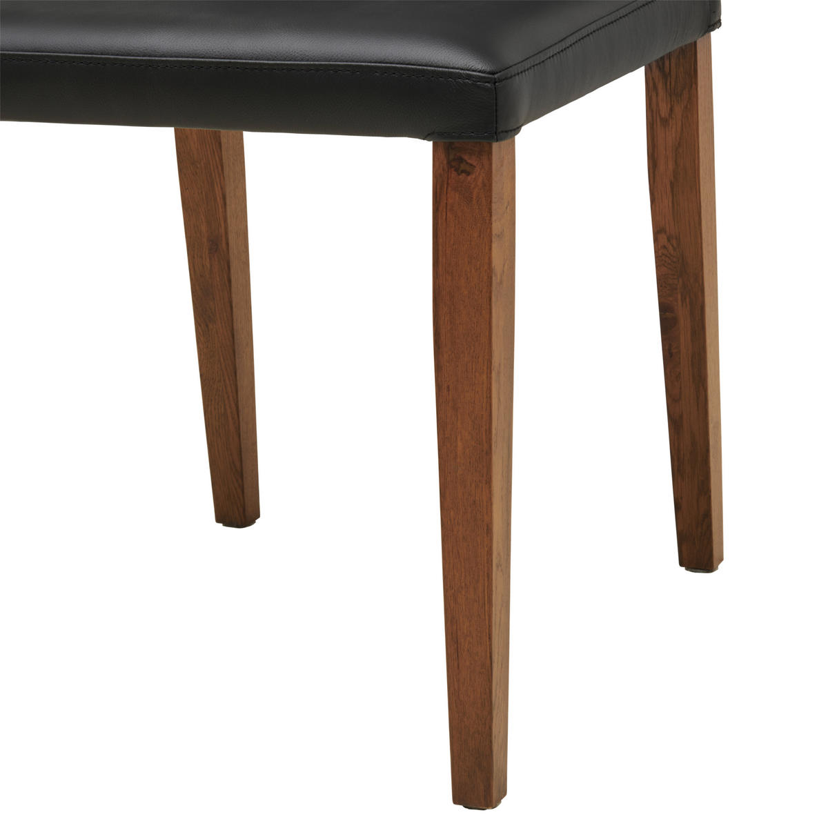STUHL  in Echtleder pigmentiert Leder  - Walnussfarben/Schwarz, MODERN, Leder (47,5/87/57,5cm) - Livetastic