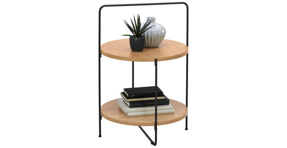 BEISTELLTISCH in Holz, Metall, Holzwerkstoff - Eichefarben/Schwarz, Design, Holz/Holzwerkstoff (45/68/45cm) - Xora
