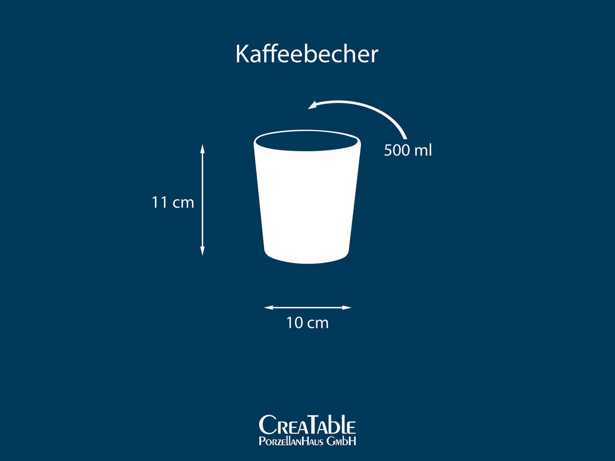 KAFFEEBECHERSET Futuro 4-teilig  - Schwarz, Basics, Keramik (22,5/22,5/13,5cm) - Creatable