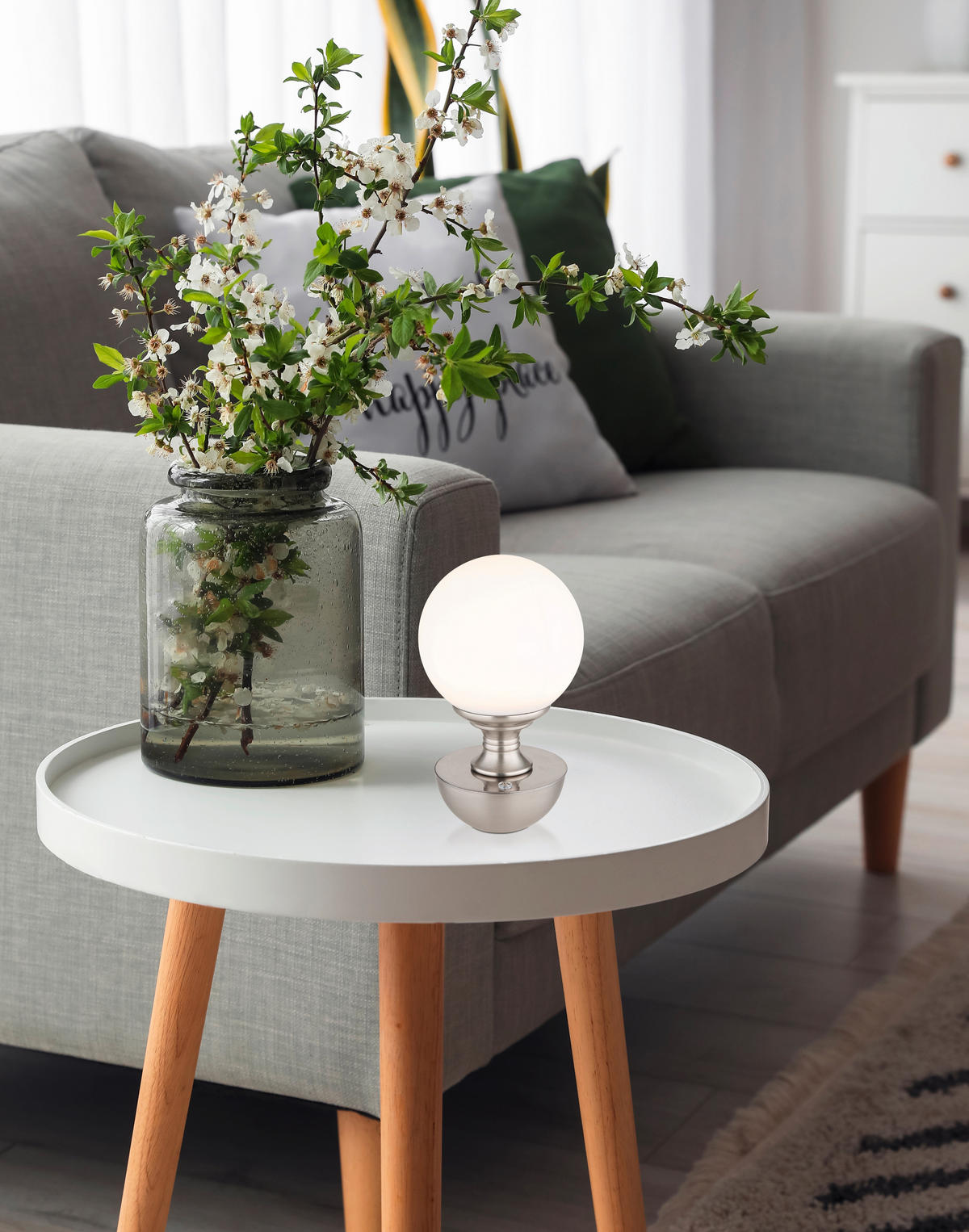 PORTABEL LAMPA 12/21 cm   - vit/silver, Klassisk, metall/plast (12/21cm) - Globo