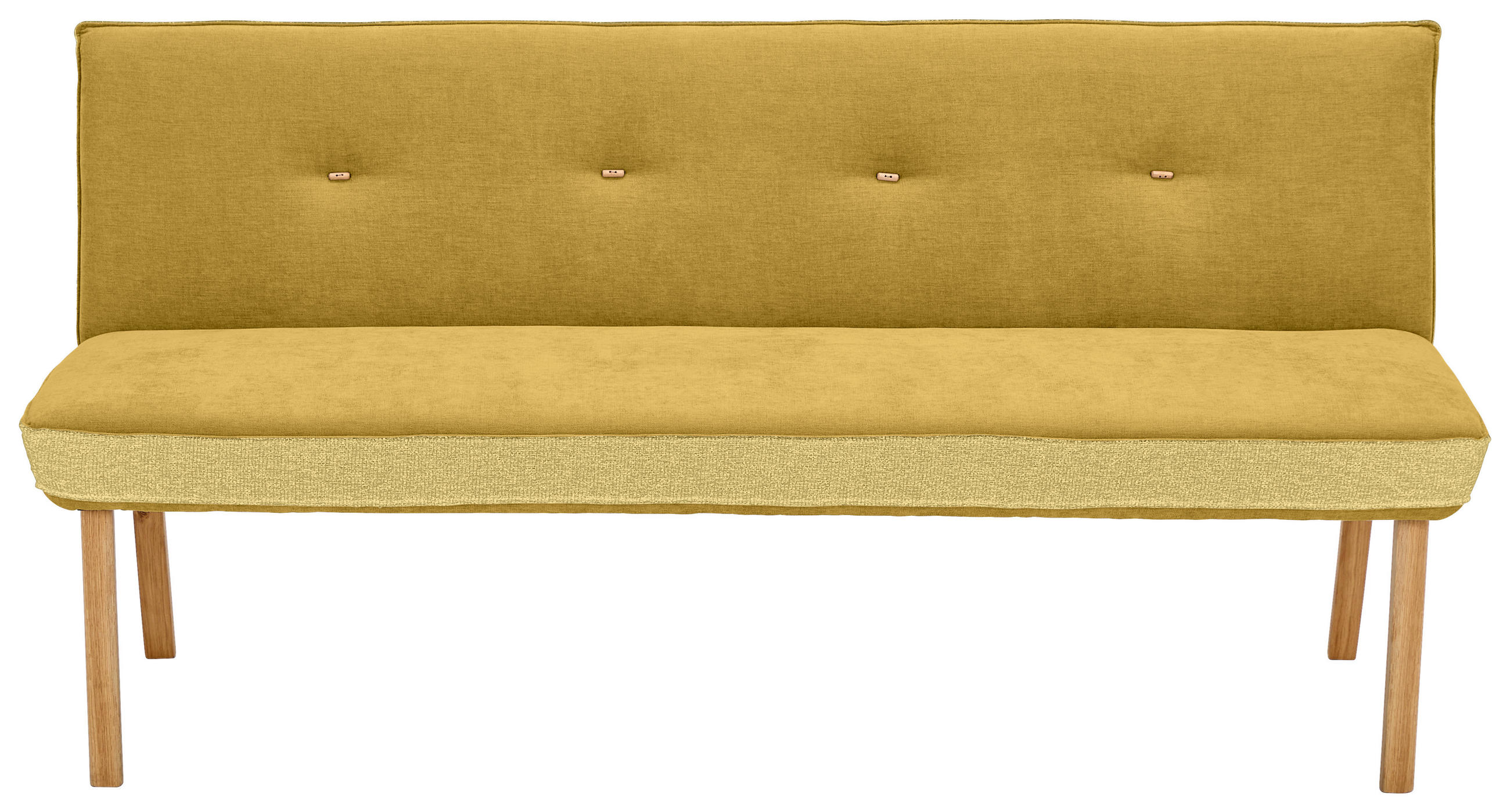 SITZBANK 157/88/63 cm  in Gelb  - Eichefarben/Gelb, Design, Holz/Textil (157/88/63cm) - Linea Natura