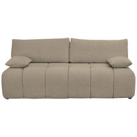 BOXSPRINGSOFA in Chenille Beige  - Beige/Schwarz, MODERN, Kunststoff/Textil (210/72/105cm) - Cantus