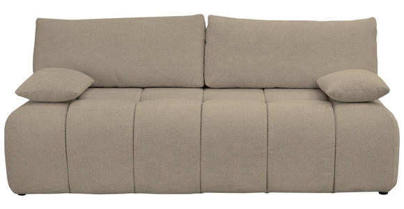 BOXSPRINGSOFA in Chenille Beige  - Beige/Schwarz, MODERN, Kunststoff/Textil (210/72/105cm) - Cantus