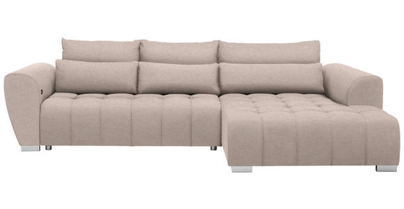 ECKSOFA  in Webstoff Beige  304/218 cm  - Beige/Silberfarben, MODERN, Kunststoff/Textil (304/218cm) - Carryhome