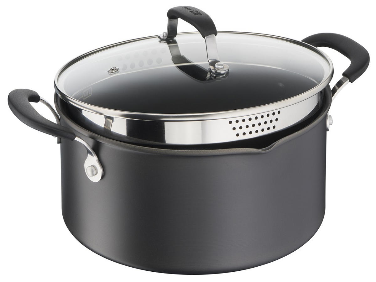 STEKGRYTA 24 cm  - svart/transparent, Design, metall/glas (24cm) - Tefal