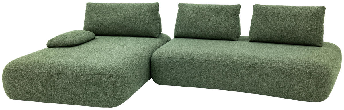 ECKSOFA Chilliano Grün Webstoff  - Schwarz/Grün, Design, Kunststoff/Textil (200/325cm) - Chilliano