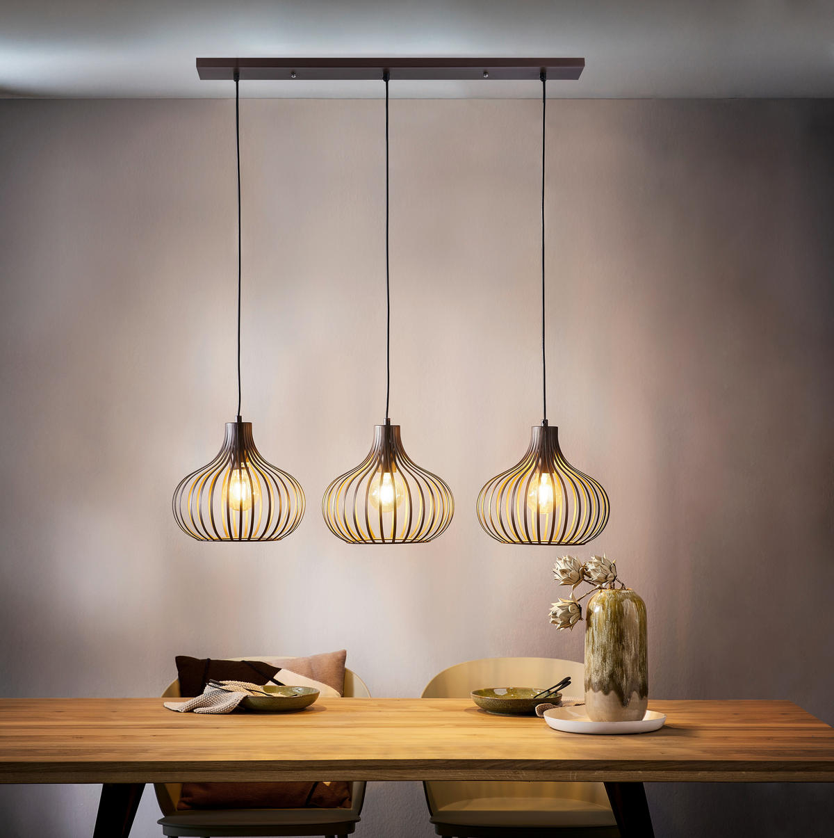 HÄNGELEUCHTE 105/30/150 cm  - Rostfarben, Design, Metall (105/30/150cm) - Globo