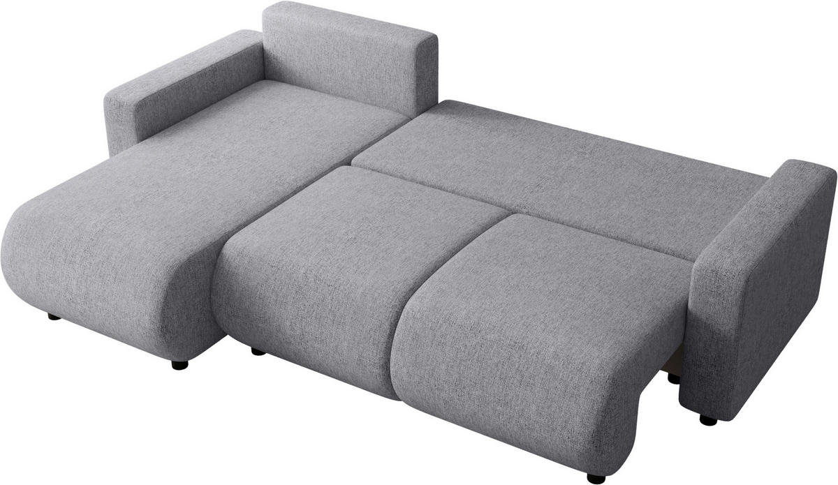 ECKSOFA Grau Webstoff  - Schwarz/Grau, MODERN, Kunststoff/Textil (150/240cm) - Xora